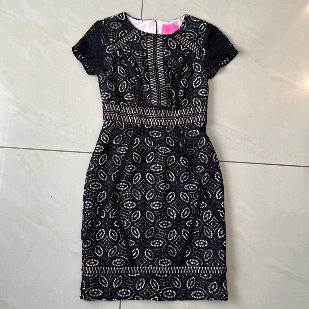 Lily Pulitzer black and white cocktail dress size 2